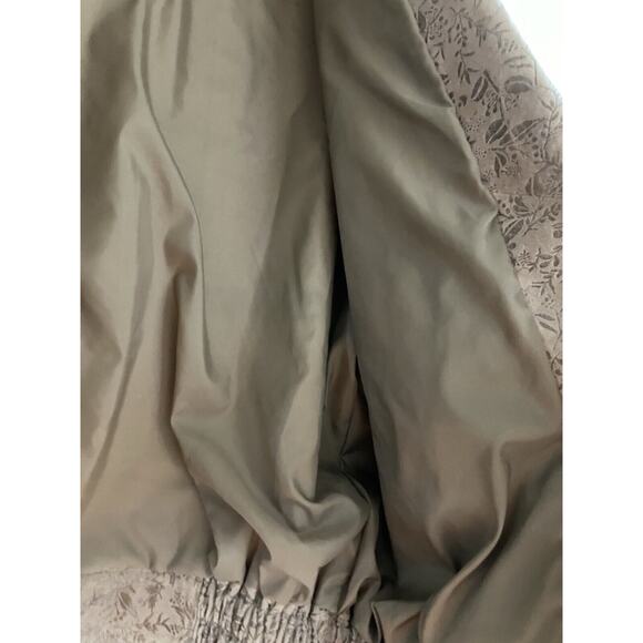 Design Assets Women’s Leather Bomber Jackets 80-90’s Floral Beige Sz M - Picture 12 of 12